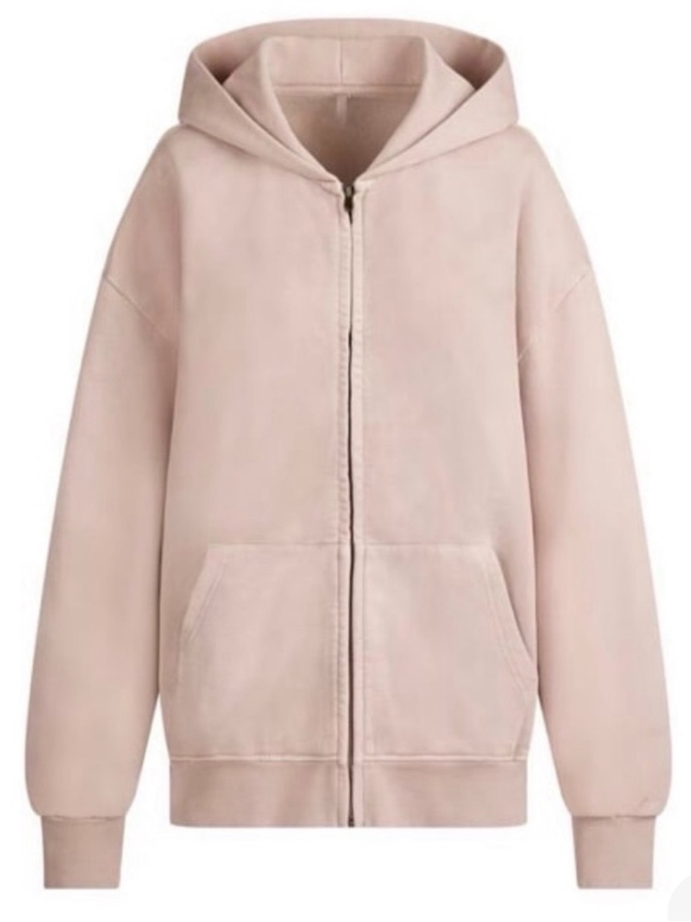 SKIMS, Boyfriend Fleece, Oversized Zip Up Hoodie, Fawn, XXS, like new!
